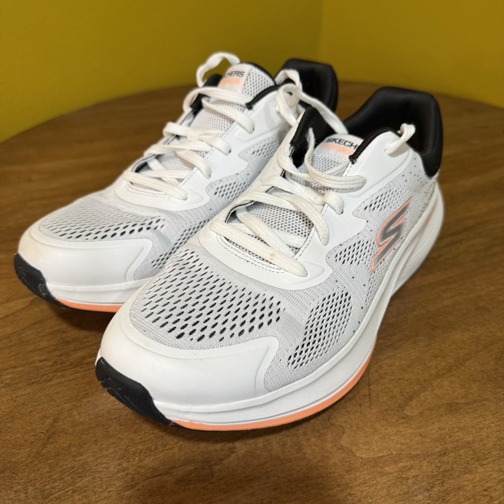Skechers GO WALK MAX WALKER- VEA 125053 Women's Size 10 White Black Orange - Picture 2 of 11